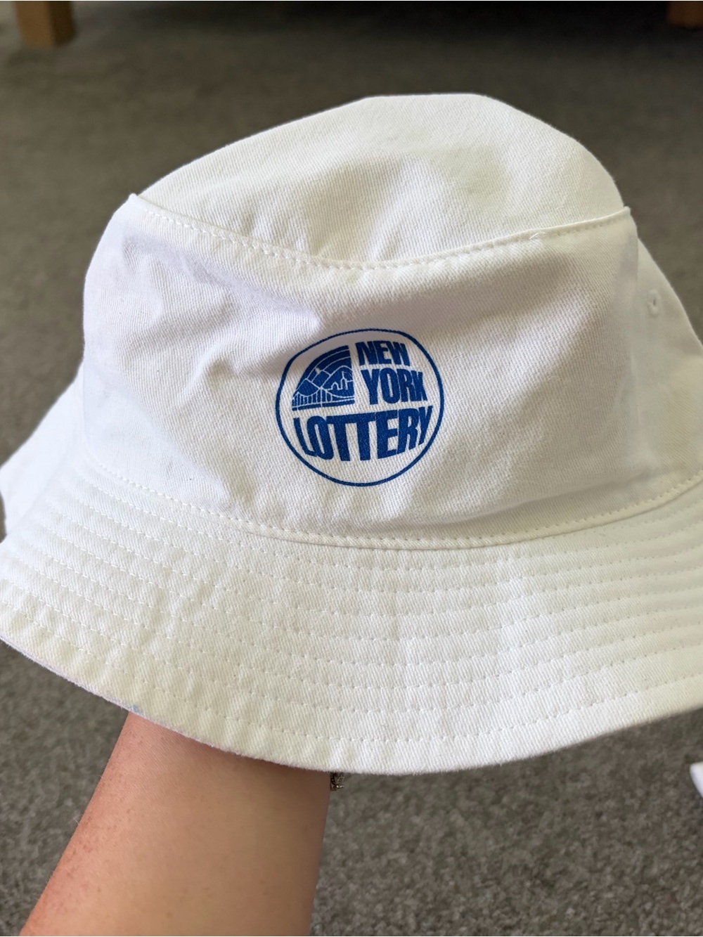 New York Lottery White Bucket Hat